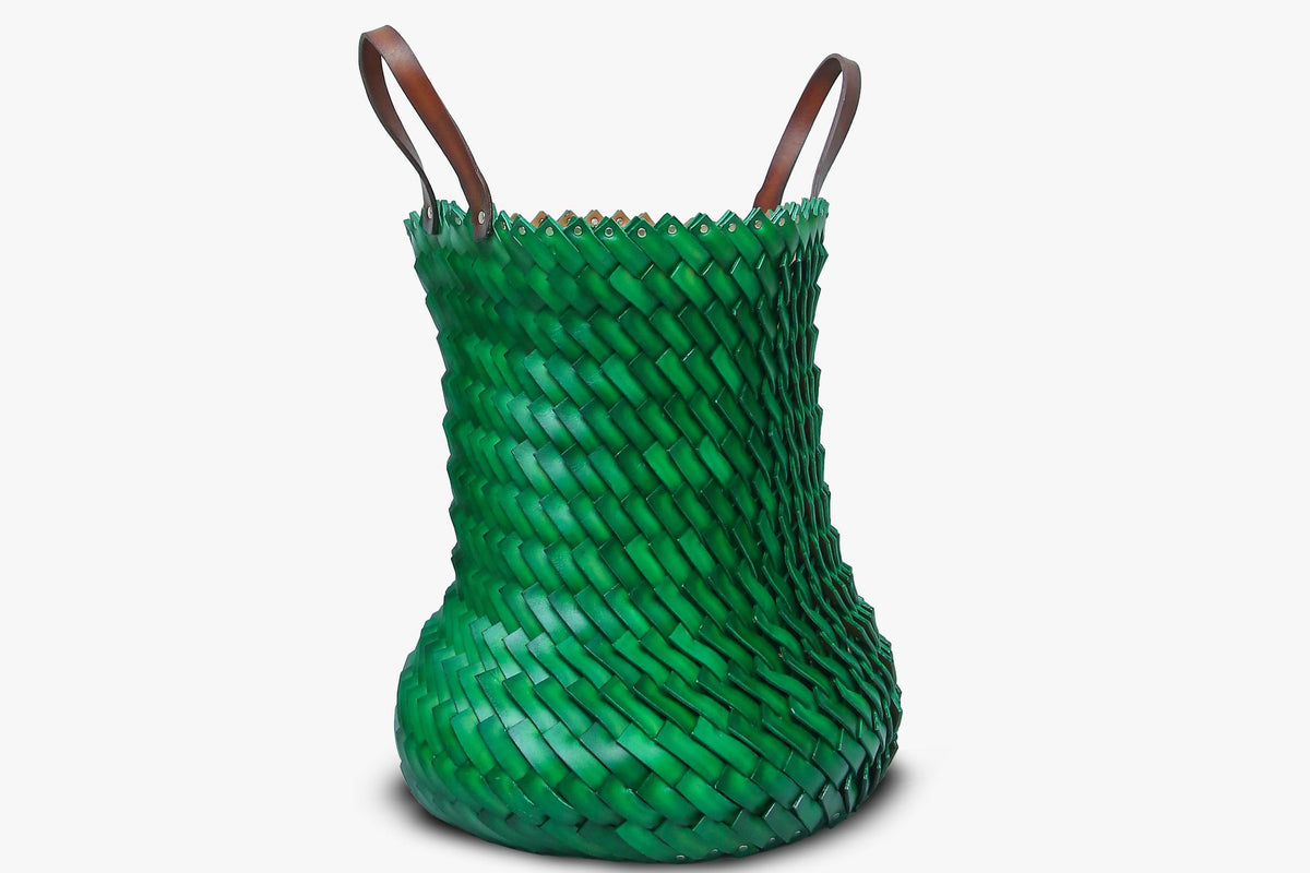 Woven Leather Basket