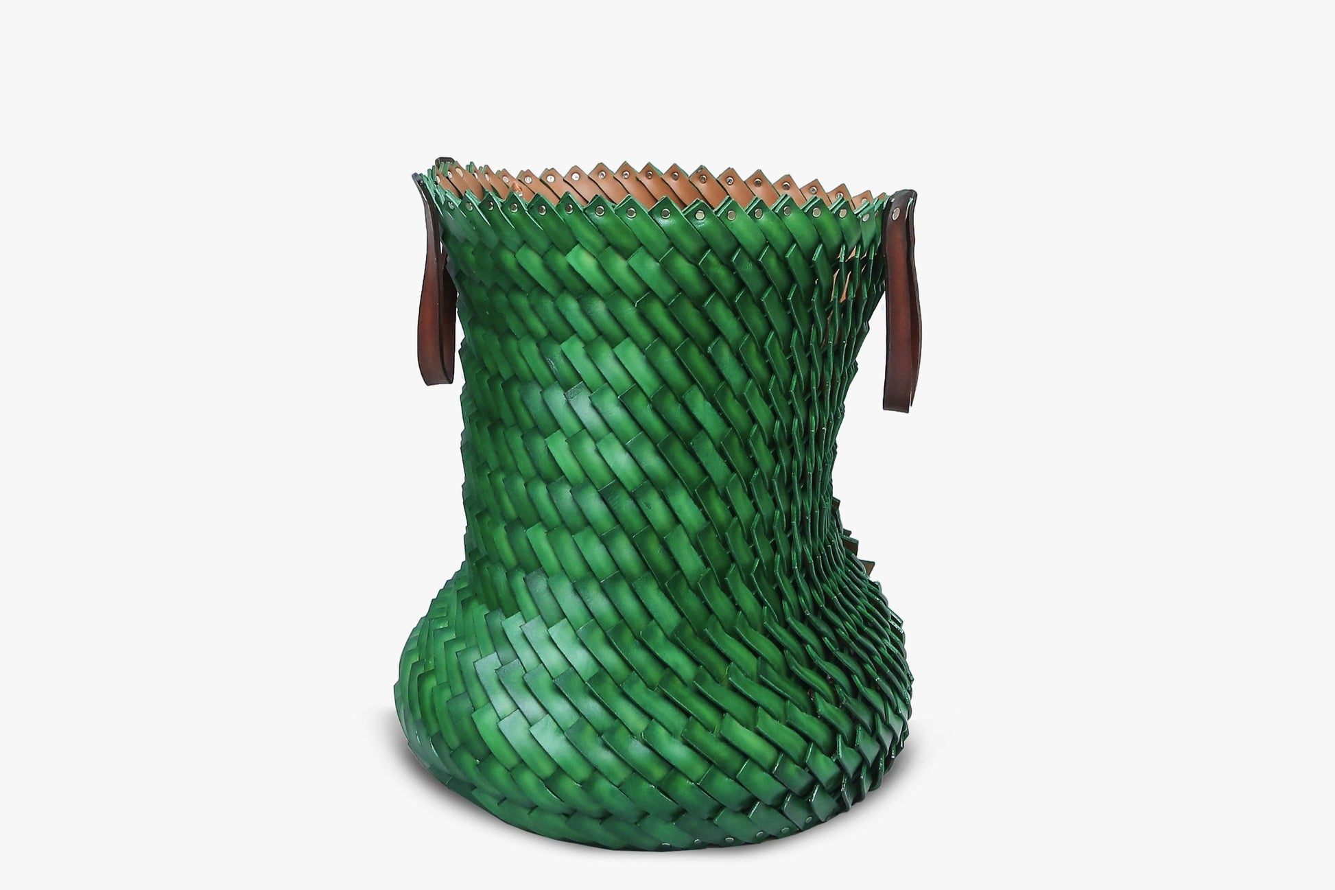 Woven Leather Basket