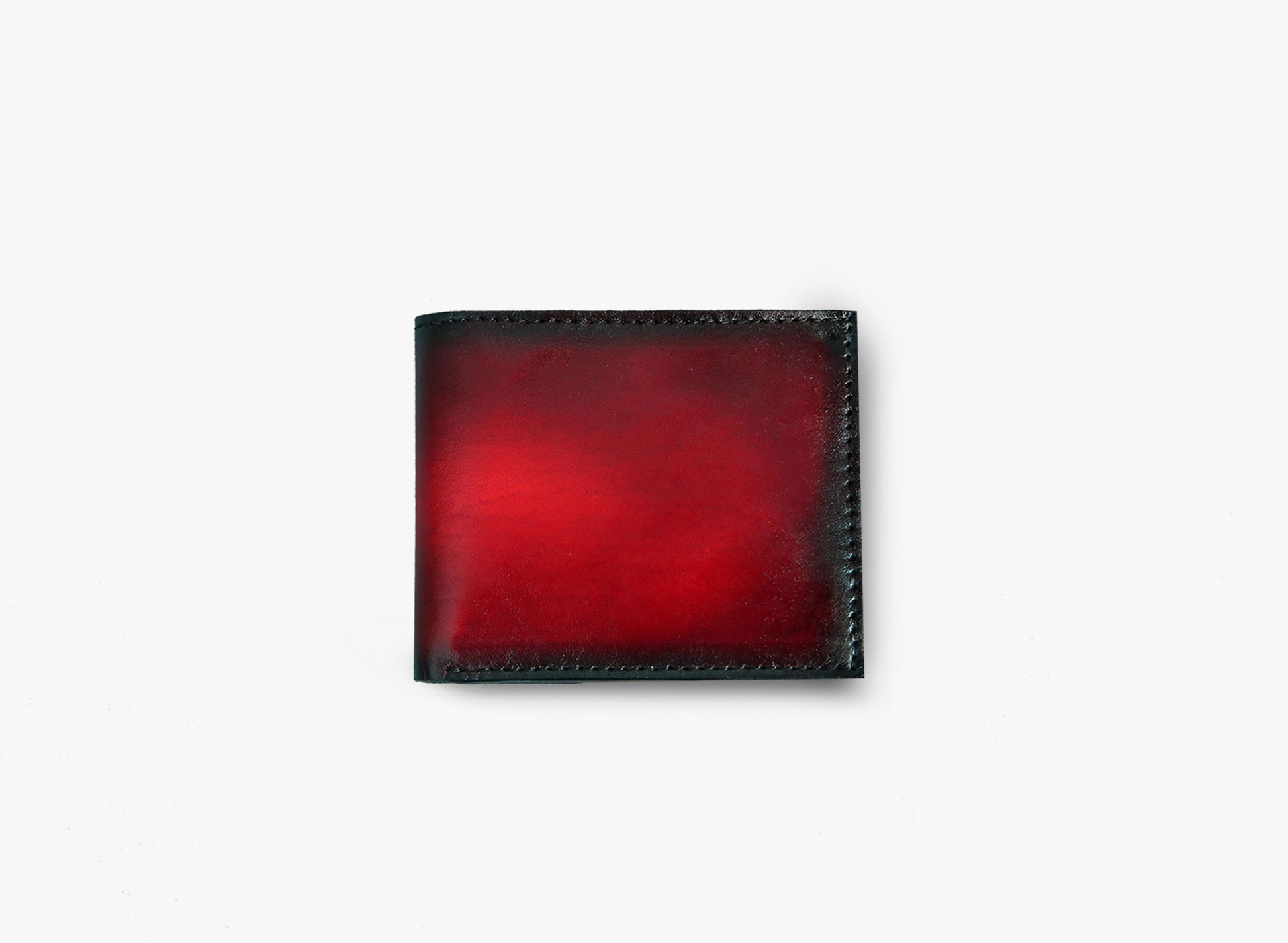 View of Leather Moro Bifold Wallet in Maroon
