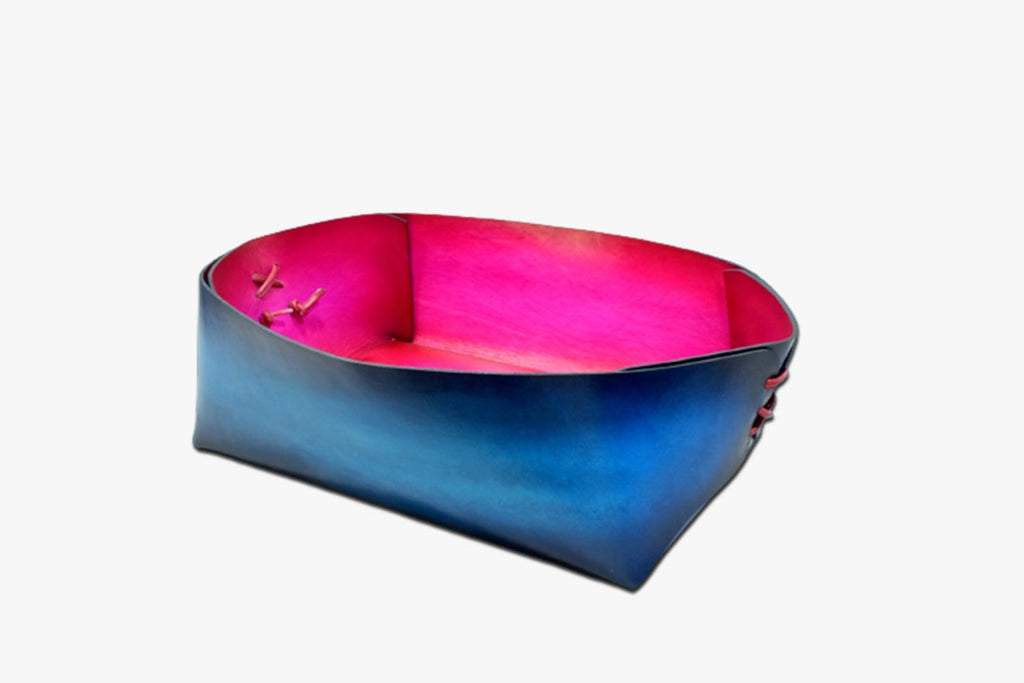 Back View of Leather Valet Tray
