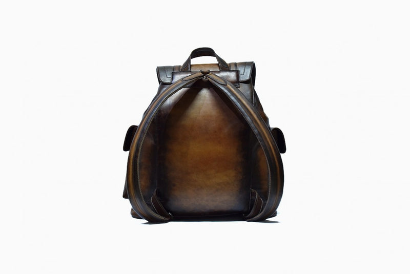 Back view of Leather Mach Backpack in brown