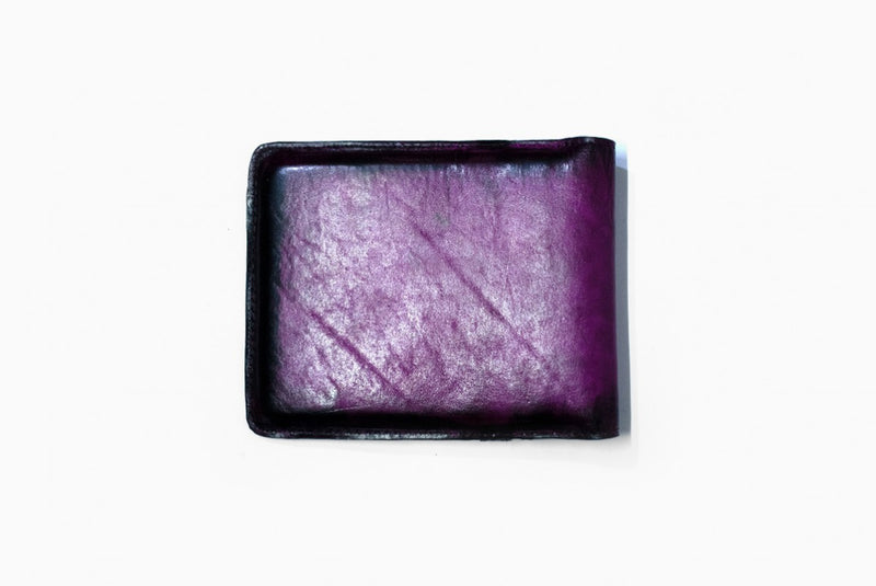 Back View of Leather Pencil Case in Purple