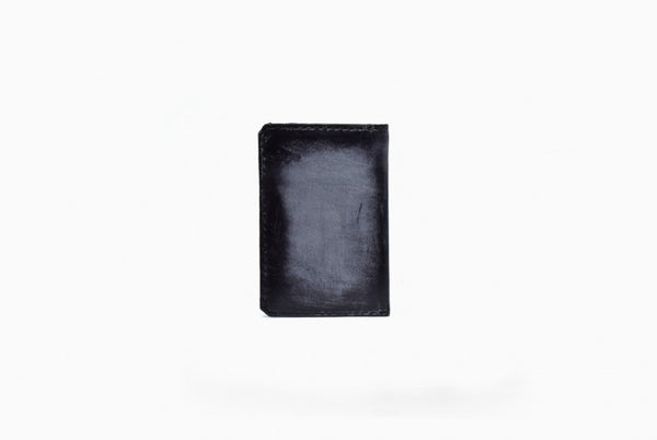 Back View of Leather Sehnsa Front Pocket Card Holder in Black