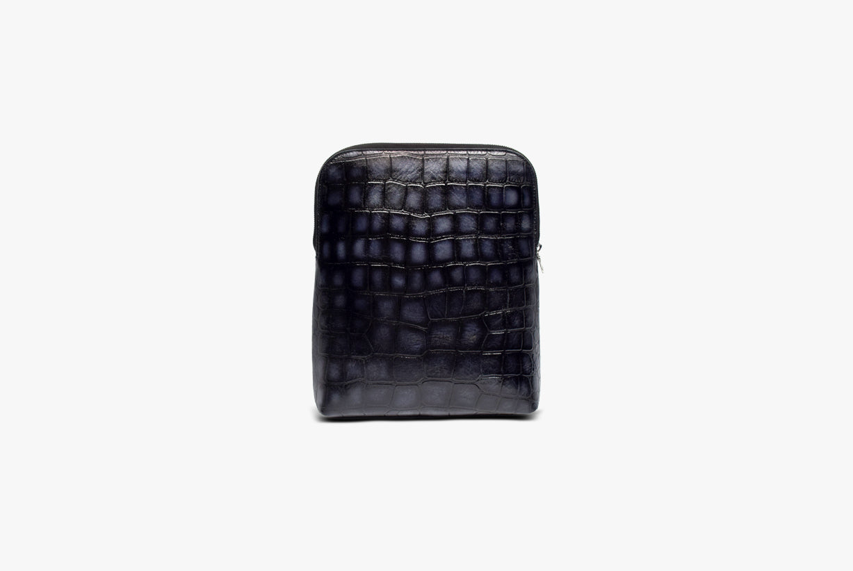 Back View of Leather Sharar File Holder in Black