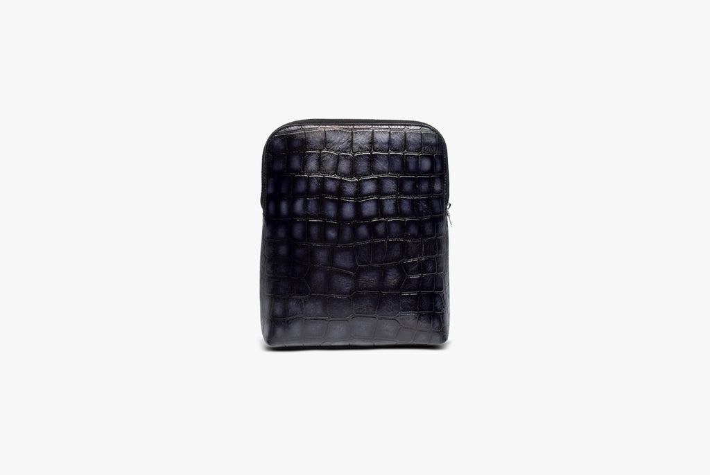 Back View of Leather Sharar File Holder in Black