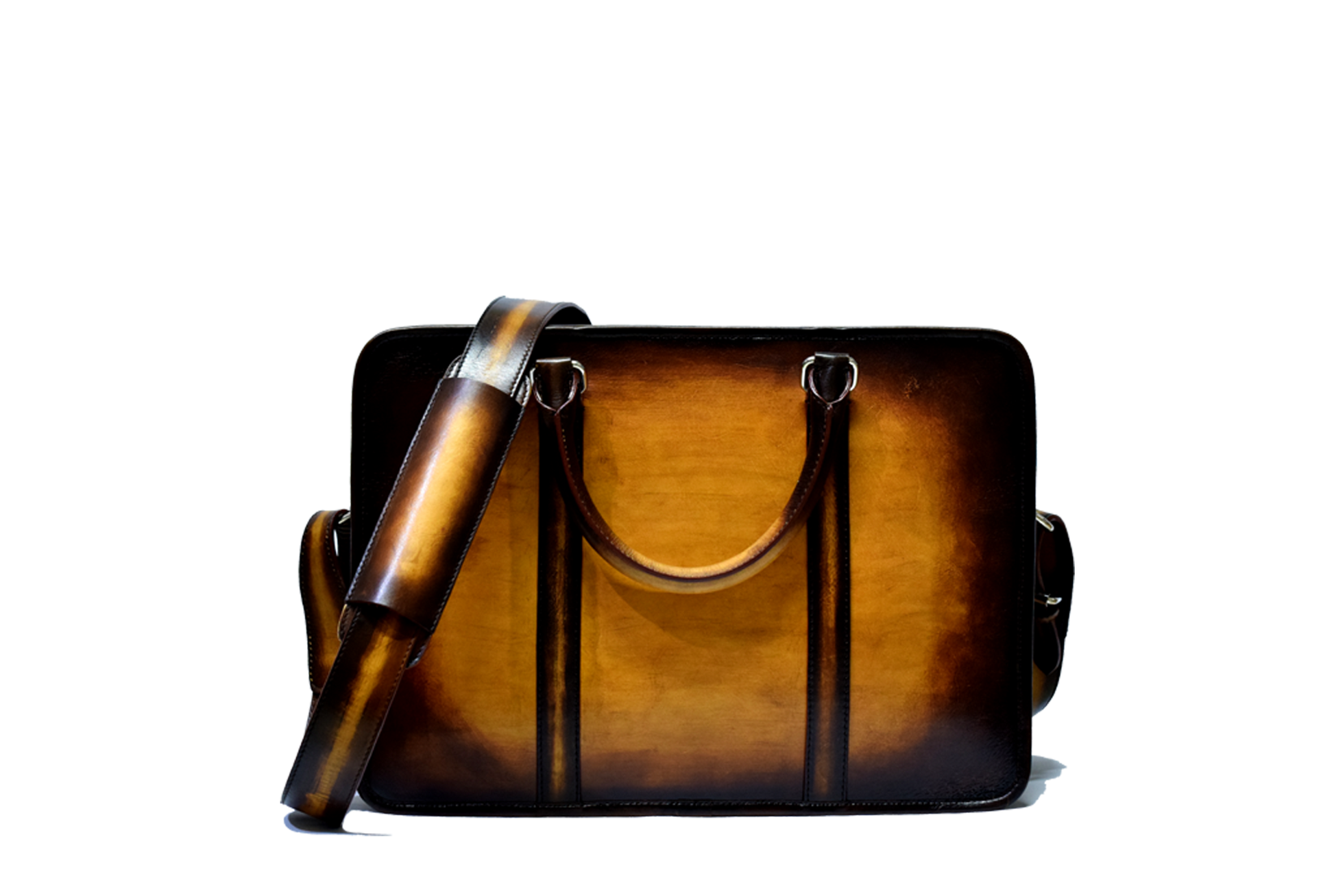 Back view of Leather Kohat Briefcase in mustard