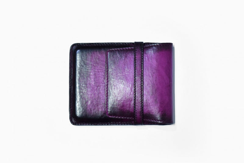 Close View of Leather Pencil Case in Purple