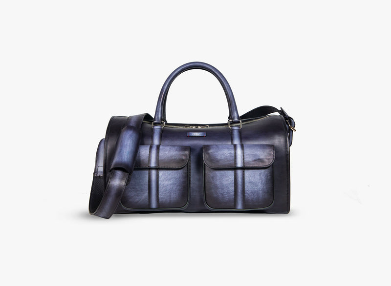 Other Front view of Leather Dozan Duffel Bag in black