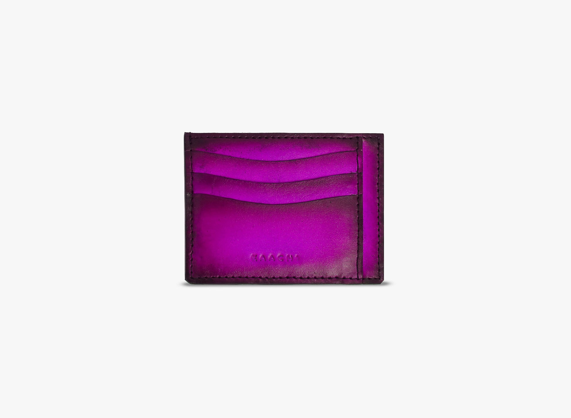 Outer View of Leather Moro Card Holder in Mauve