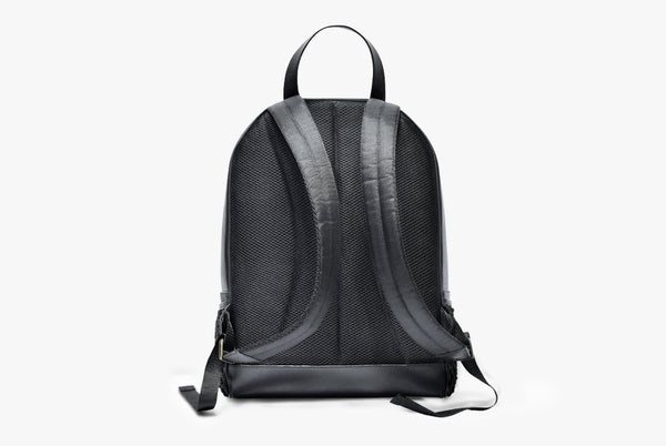 Back view of Leather Domel Backpack in black