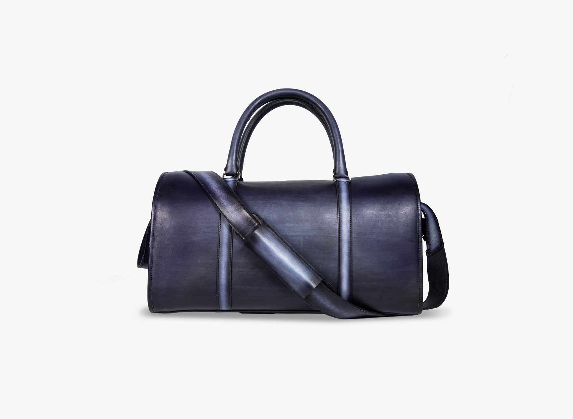 Back view of Leather Dozan Duffel Bag in black