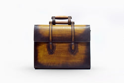 Front view of Leather kobar Briefcase in brown